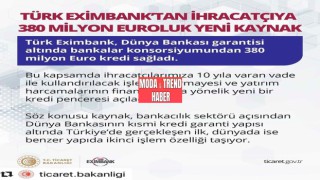 Türk Eximbank Dünya Bankası garantisi altında Bankalar Konsorsiyumundan 380 milyon avro kredi sağladı. Kredilerin %70 i Kobilerin finansmanında kullandırılacak.